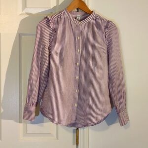 Purple Ruffle Shoulder Button Down Old Navy size XS